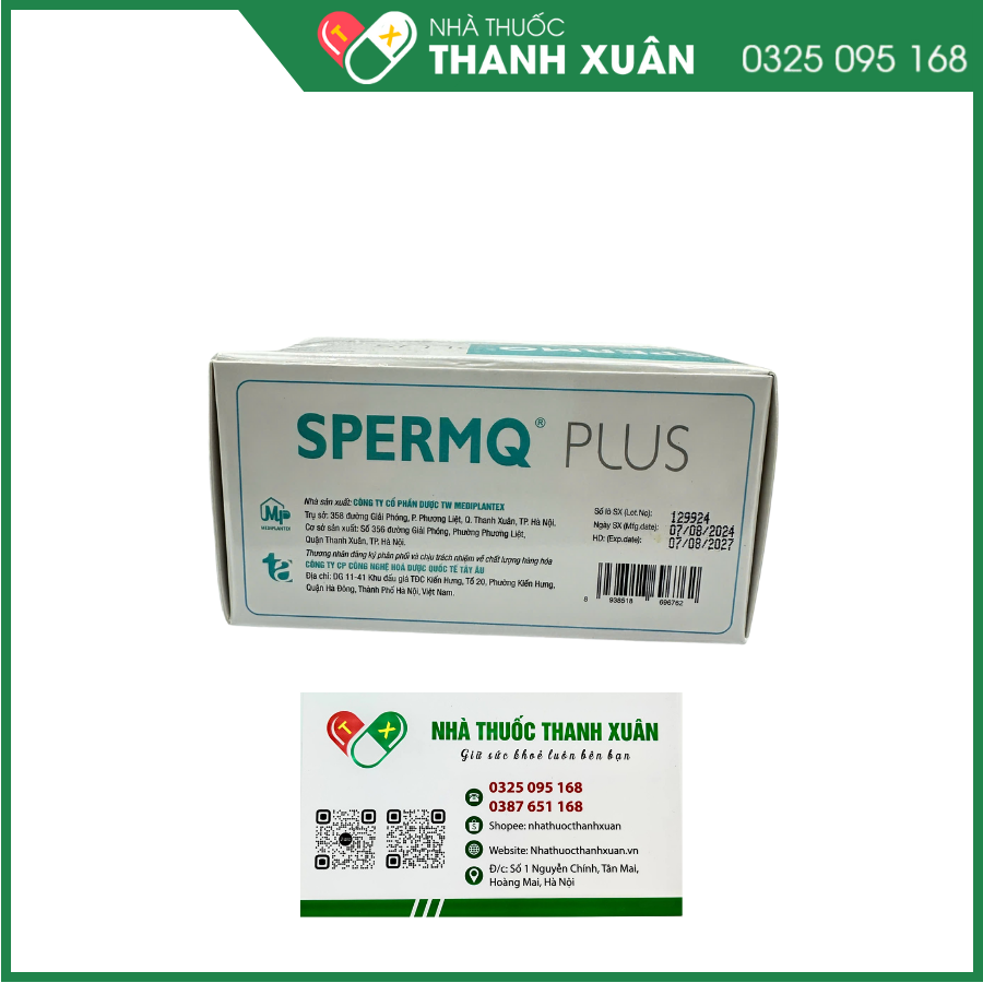 SPERMQ PLUS Giúp tăng số lượng và chất lượng tinh trùng